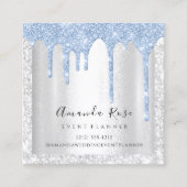 Make-up Artist Event Planner Zilver Grijs Drips Bl Afsprakenkaartje (Voorkant)