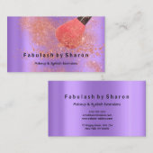 Make-up Artist Eyes Lash Glitter Roos Poeder Paars Visitekaartje (Voorkant / Achterkant)