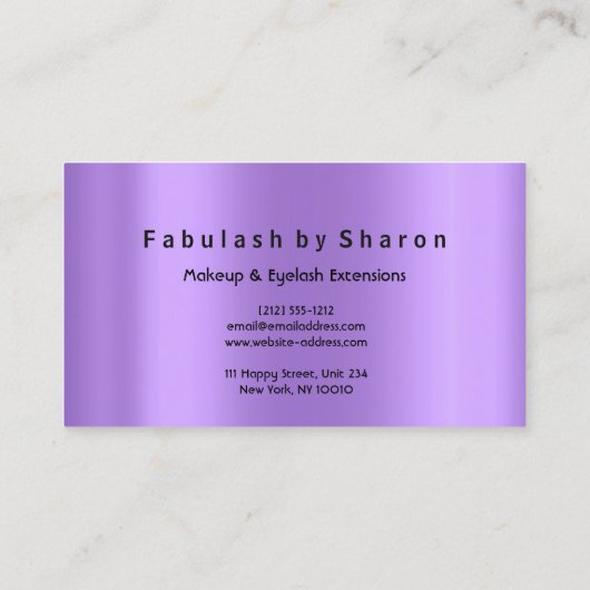 Make-up Artist Eyes Lash Glitter Roos Poeder Paars Visitekaartje (Achterkant)