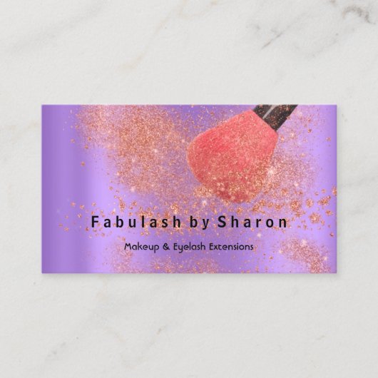 Make-up Artist Eyes Lash Glitter Roos Poeder Paars Visitekaartje (Voorkant)
