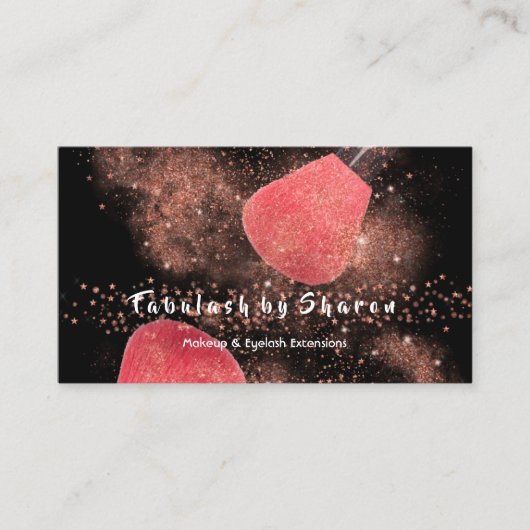 Make-up Artist Eyes Lash Glitter Roos Powder Black Visitekaartje (Voorkant)