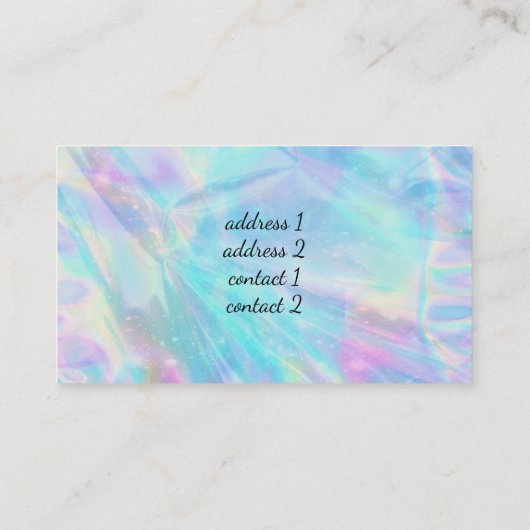 Make-up artist faux holographic visitekaartje (Achterkant)