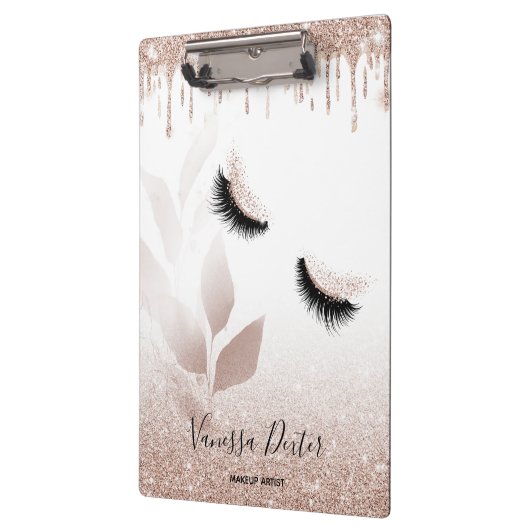 Make-up Artist Floral Lashes Spark Drips Roos Gold Klembord (Links)