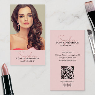 Make-up Artist Foto Roze Visitekaartje