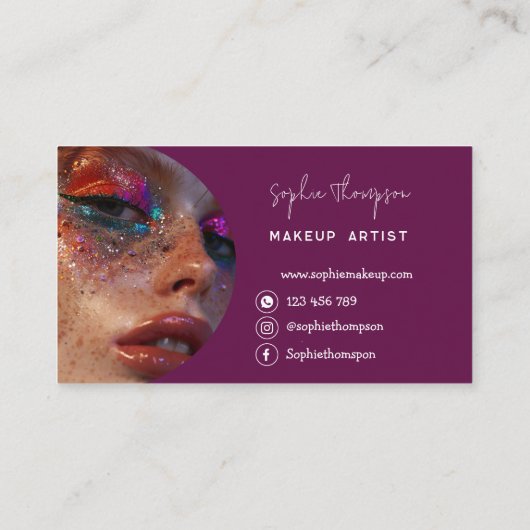 Make-up artist foto visitekaartje (Achterkant)