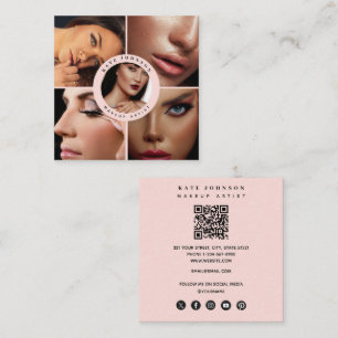 Make-up Artist Foto's QR Code Social Media Pictogr Vierkante Visitekaartje