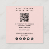 Make-up Artist Foto's QR Code Social Media Pictogr Vierkante Visitekaartje (Achterkant)