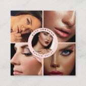 Make-up Artist Foto's QR Code Social Media Pictogr Vierkante Visitekaartje (Voorkant)