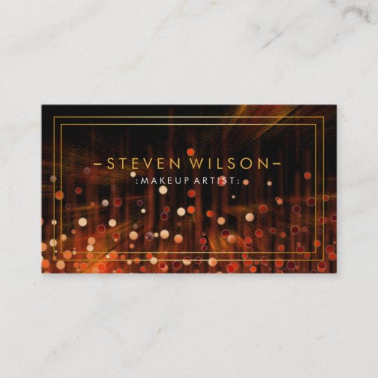 Make-up Artist Glow Glitter Sparkle Modern Fire Visitekaartje (Voorkant)