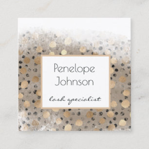 Make-up Artist Gold Polka Dots Glam Vierkante Visitekaartje