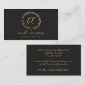 Make-up Artist Haar Stylist Goud Zwart Minimalist Visitekaartje (Voorkant / Achterkant)