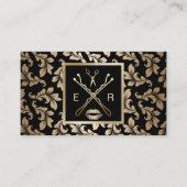 Make-up Artist Haar Stylist Luxe Gouden Damast Visitekaartje (Voorkant)