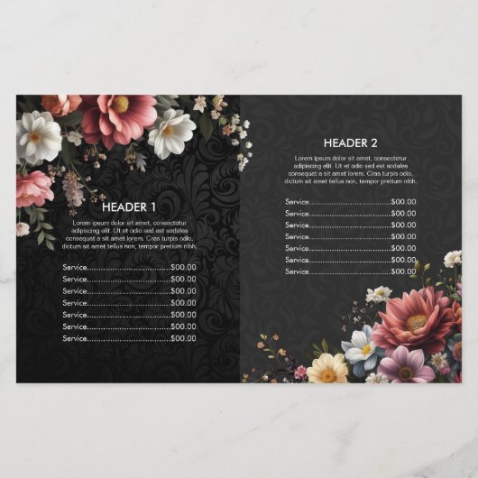 Make-up Artist Haar Stylist Menu Prijs Bifold Flye (Achterkant)