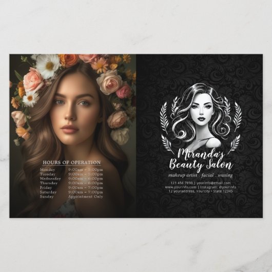 Make-up Artist Haar Stylist Menu Prijs Bifold Flye (Voorkant)