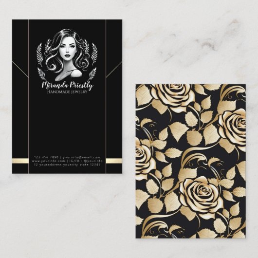 Make-up Artist Haar Stylist Modern Ketting Display Afsprakenkaartje (Voorkant / Achterkant)