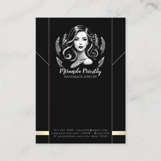 Make-up Artist Haar Stylist Modern Ketting Display Afsprakenkaartje (Voorkant)