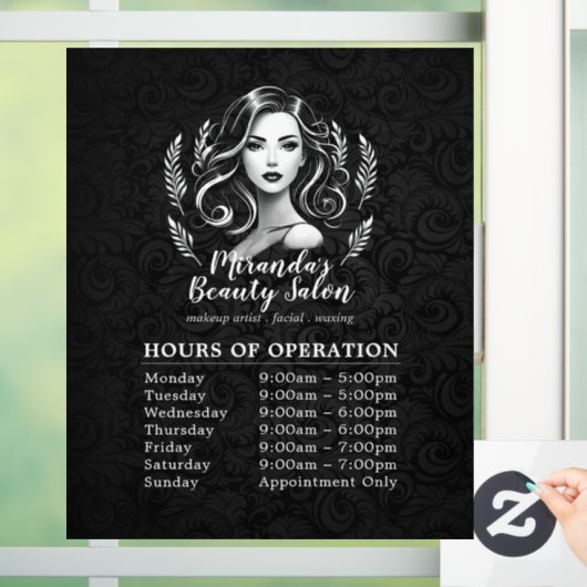 Make-up Artist Haar Stylist Moderne Openingstijden Raamsticker (Huis)
