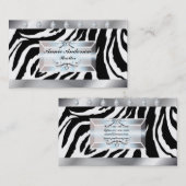 Make-up Artist Haar Stylist Salon Zebra Print Visitekaartje (Voorkant / Achterkant)