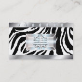 Make-up Artist Haar Stylist Salon Zebra Print Visitekaartje (Achterkant)