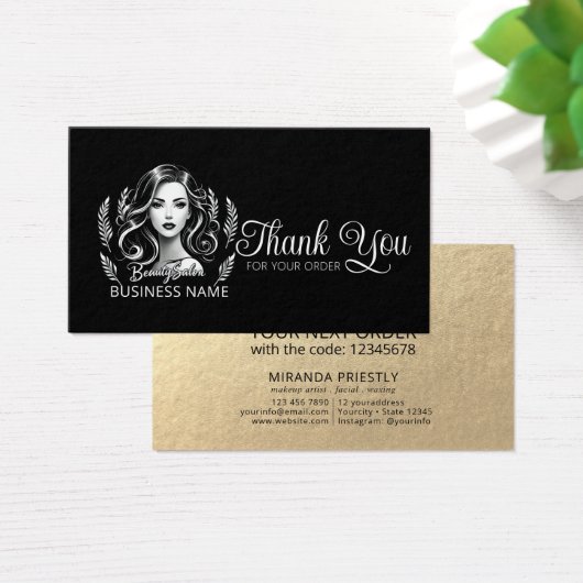 Make-up Artist Haar Stylist Zwart Wit Dank u Visitekaartje (Bureau)