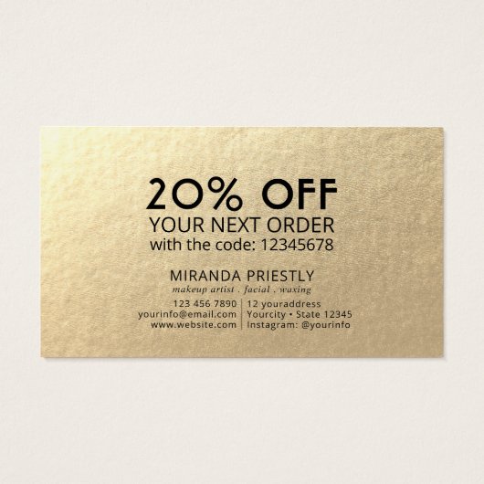 Make-up Artist Haar Stylist Zwart Wit Dank u Visitekaartje (Achterkant)