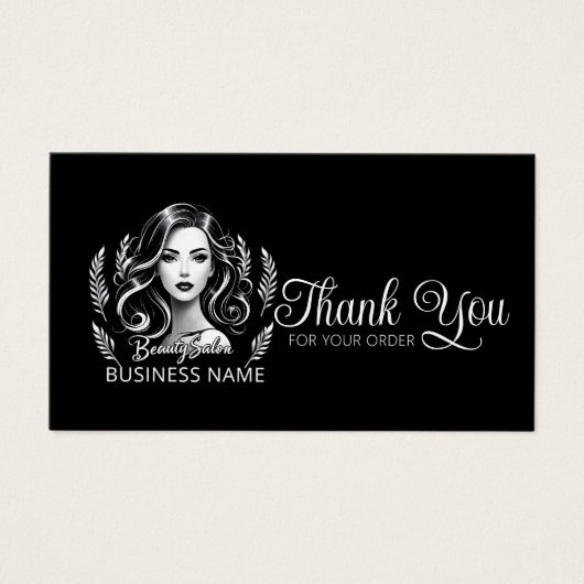 Make-up Artist Haar Stylist Zwart Wit Dank u Visitekaartje (Voorkant)