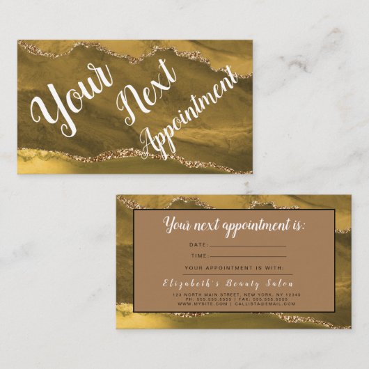 Make-up Artist Haarsalon Glitter Afspraakkaart Visitekaartje (Voorkant / Achterkant)