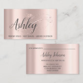 Make-up Artist Haarsalon Wimpers Roze Rose Grijs Visitekaartje (Voorkant / Achterkant)