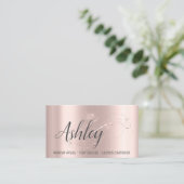 Make-up Artist Haarsalon Wimpers Roze Rose Grijs Visitekaartje (Staand voorkant)