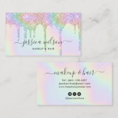 Make-up artist haarstylist chique holografische dr visitekaartje (Voorkant / Achterkant)