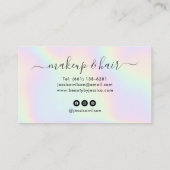 Make-up artist haarstylist chique holografische dr visitekaartje (Achterkant)