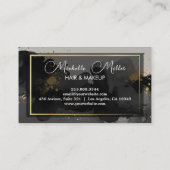 Make-up Artist Hair Salon Abstract Smoky Black Gol Visitekaartje (Achterkant)