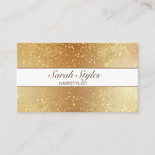 Make-up Artist Hair Stylist Roos Gold Glitter Star Visitekaartje (Voorkant)