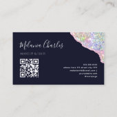 Make-up artist holografische glitter iriserende ag visitekaartje (Achterkant)