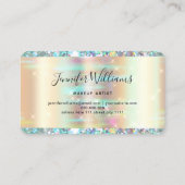 Make-up Artist Holographic Glitter Modern Faux Gol Visitekaartje (Achterkant)