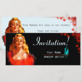 Make-up artist - Kaart, Uitnodiging (Voorkant / Achterkant)