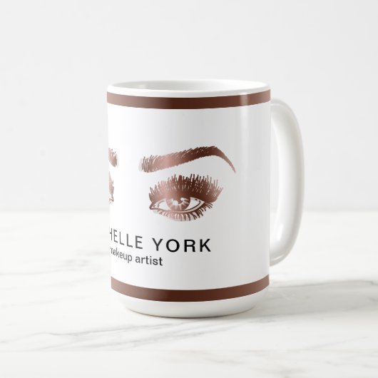 Make-up Artist Lange wimpers Roos Gold Eyes Brows Koffiemok (Voorkant rechts)