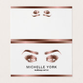 Make-up Artist Lange wimpers Roos Gold Eyes Brows Visitekaartje (Buitenkant ongevouwen)