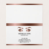 Make-up Artist Lange wimpers Roos Gold Eyes Brows Visitekaartje (Binnenkant ongevouwen)
