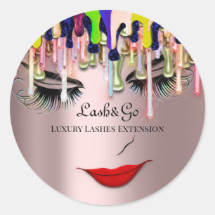 Make-up Artist Lash Product Drips Red Lips Roos Ronde Sticker