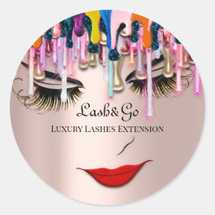 Make-up Artist Lash Product Drips Rode Lip Roos Dr Ronde Sticker