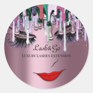 Make-up Artist Lash Product Drips Rode Lip Smoky Ronde Sticker