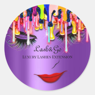 Make-up Artist Lash Product Rode Lippen Drips Rege Ronde Sticker