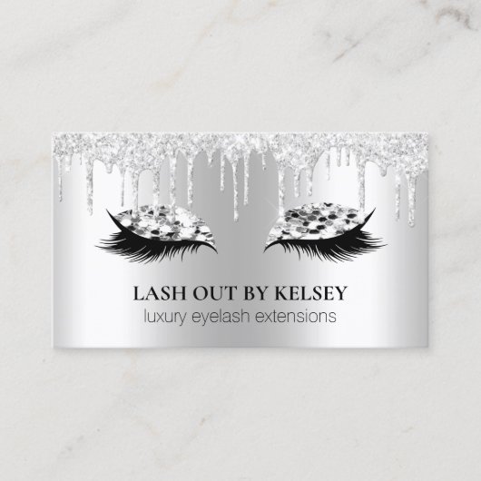 Make-up Artist Lashes Platinum Glitter + Zilveren  Visitekaartje (Voorkant)