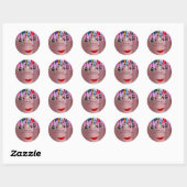 Make-up Artist Lashes Product Drips Roos Glitter Ronde Sticker (Vel)