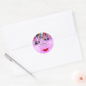 Make-up Artist Lashes Product Drips Roze GlitterLU Ronde Sticker (Envelop)