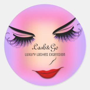 Make-up Artist Lashes Product Rood Paarse Roos Ronde Sticker