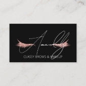 Make-up Artist Lashes QRLOGO Microblade Roos Zwart Visitekaartje (Voorkant)