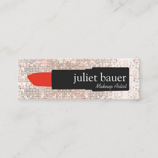 Make-up artist Lipstick Beauty Mini Visitekaartje (Voorkant)