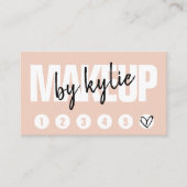 Make-up artist loyalty card punch script blush roz (Voorkant)